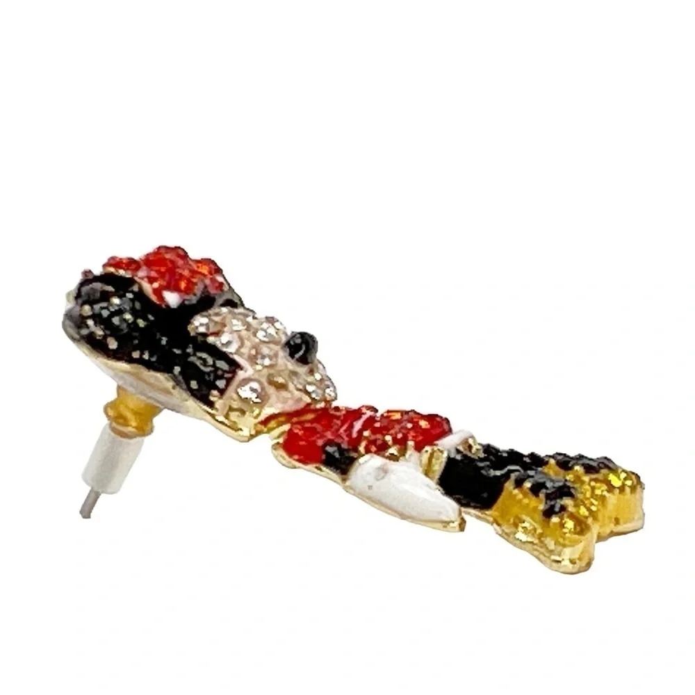Disney x Baublebar Minnie Mouse Earrings Red Black Gold Crystals Dangle New NWT